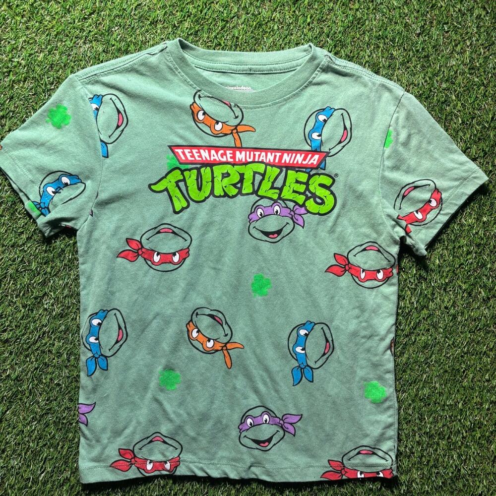 Teenage Mutant Ninja Turtles All Over Print Graphic T-Shirt Green Men's M